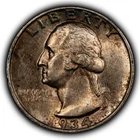 1934 25c Silver Washington Quarter - Weak Motto - Original Toning - BU - Z6057