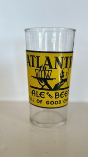 Atlantic Enameled Ale & Beer Glass Atlantic Company Atlanta Georgia