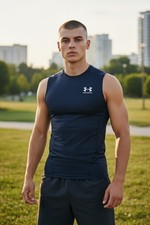 Sz Small Under Armour black heat gear compression tank top
