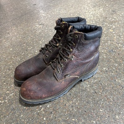 Justin Double Comfort #724 Brown Leather Work Boots Mens Size 13D Made in USA
