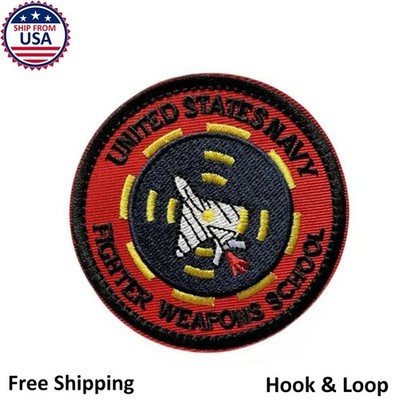 Top Gun Fighter Weapons School Classic US Navy Embroidered Hook and Loop Patch