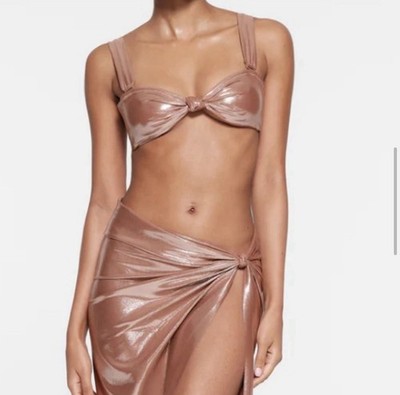 NWT Skims Liquid Shine Bikini Bandeau Swim Top Cinnamon Size 4x
