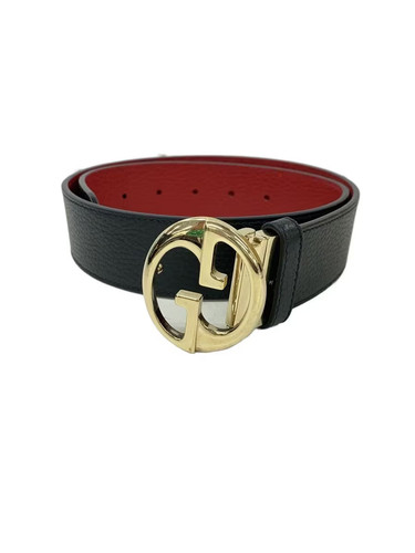 GUCCI Leather Belt, Black, Plain, Women's, 450,000