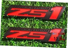 2pcs Z51 Performance Package Emblem Engine Hood 3D Badge Decal Black Red