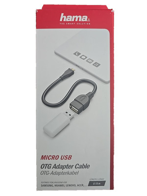 HAMA USB-2.0-OTG-Adapterkabel, Micro-Stecker-A-Kupplung, 0,15m, 00108357