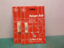  2 GE 19377 75 watt 12volt 2-pin T4 Single Ended Quartz Halogen bulbs