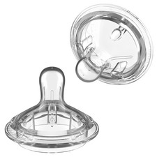 Nanobebe Flexy Silicone Bottles Nipples Triple Vented Twin-Pack - Medium Flow