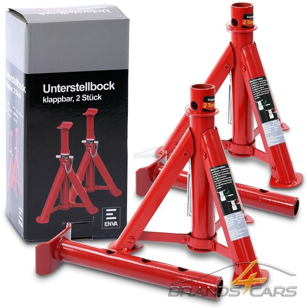 Enva 2X Unterstellbock 2T 2000Kg Klappbar Verstellbar Auto PKW AbstellbÖCke-image