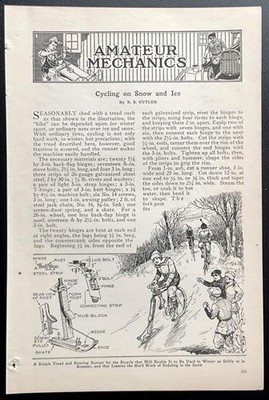  Cycling on Snow and Ice  1924 HowTo INFO vintage Bicycle conversion