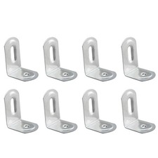 8PCS L Shaped Corner Bracket Set Iron Blue Zinc Plated Furniture Hardware for...