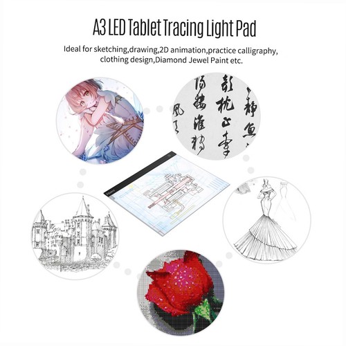 LED A3 Light Panel Graphic Tablet Light Pad Digital Tablet Copyboard With TDW - Afbeelding 5 van 12