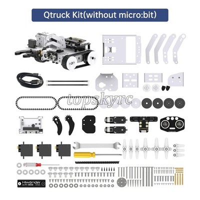 Hiwonder Qtruck Robot Car Tracked Line-Following & Transport + 3DOF Robot Arm