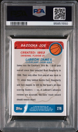 Mini novato Topps Bazooka LeBron James #276 2003 RC PSA 9 como nuevo Cavaliers - Imagen 2 de 2