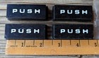 (4) Vintage Vending Machine"Push" buttons, plastic, black 2.25"x 3/4