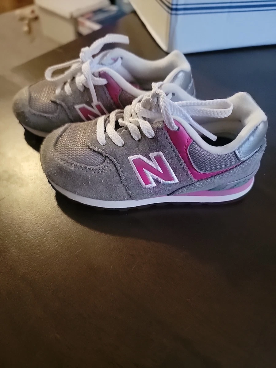New Balance Kids 574 Core Bungee sneakers grey pink toddler 8