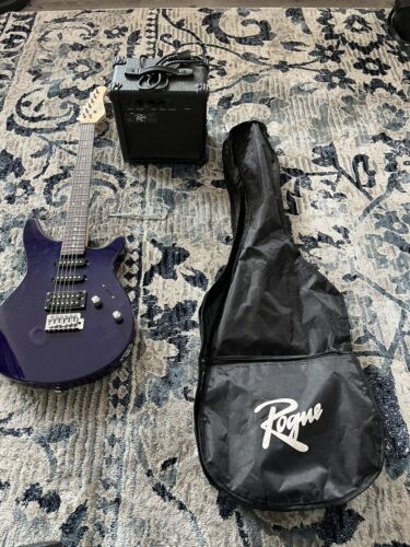Paquete de guitarra eléctrica Rogue Rocketeer púrpura - Imagen 1 de 5