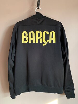 Barcelona Full Zip Football Jacket Nike Soccer Black Size L | eBay