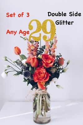 29th Birthday Decoration Centerpiece Party Favors (SET OF 3) 20 Colors Available