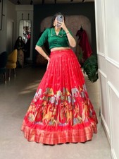 Indian Style Dola Silk Red Lehenga With Banglory Blouse For Engagement Wear