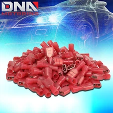 100 PCS 16-22 GA FEMALE QUICK DISCONNECT WIRE SPADE TERMINAL CRIMP CONNECTOR RED