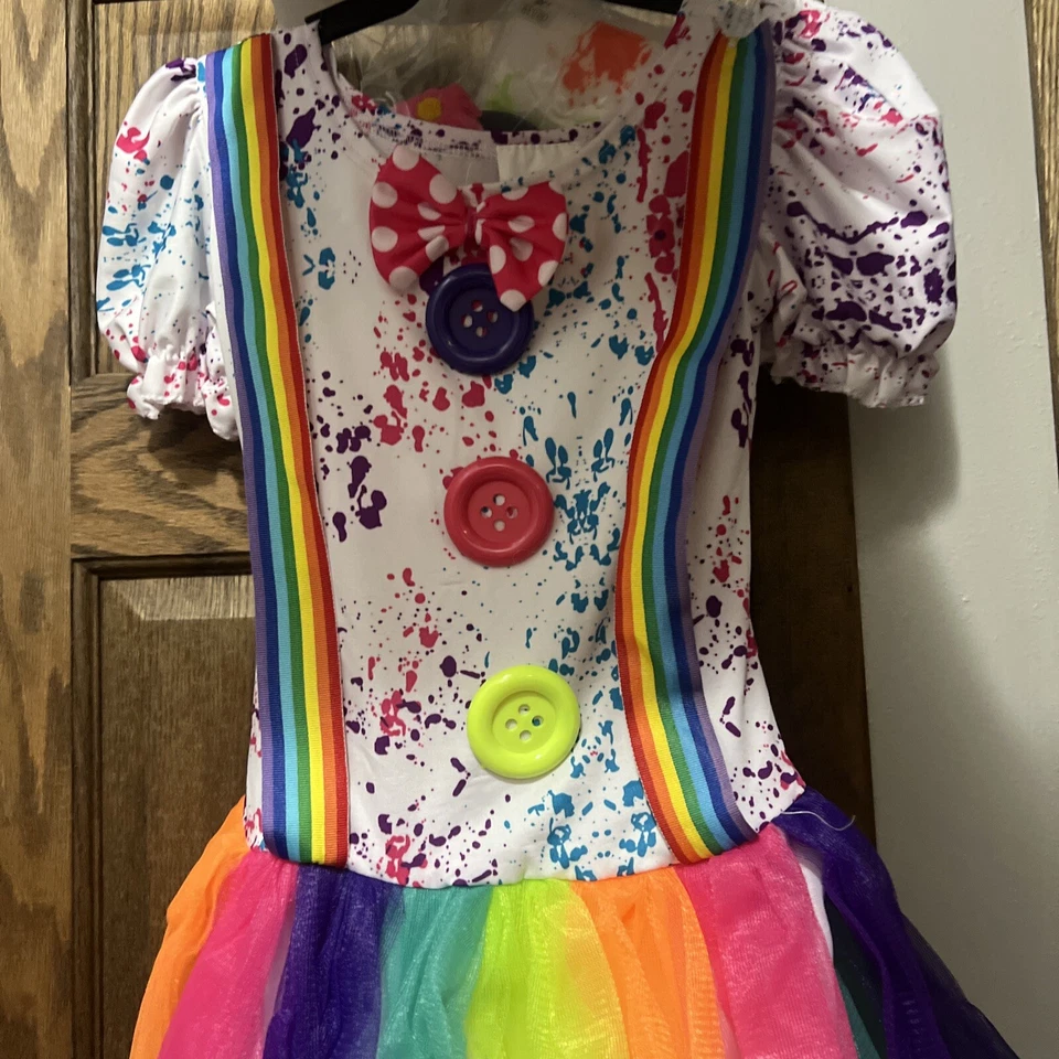 Disfraz de Payaso Color Loco Halloween Vestido Elegante M8-10 Foto 3 de 4