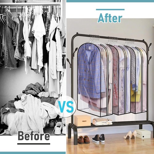 40" Clear PEVA Garment Bags with Heavy-Duty Zipper - Ultimate Closet Organizer - Picture 9 of 9