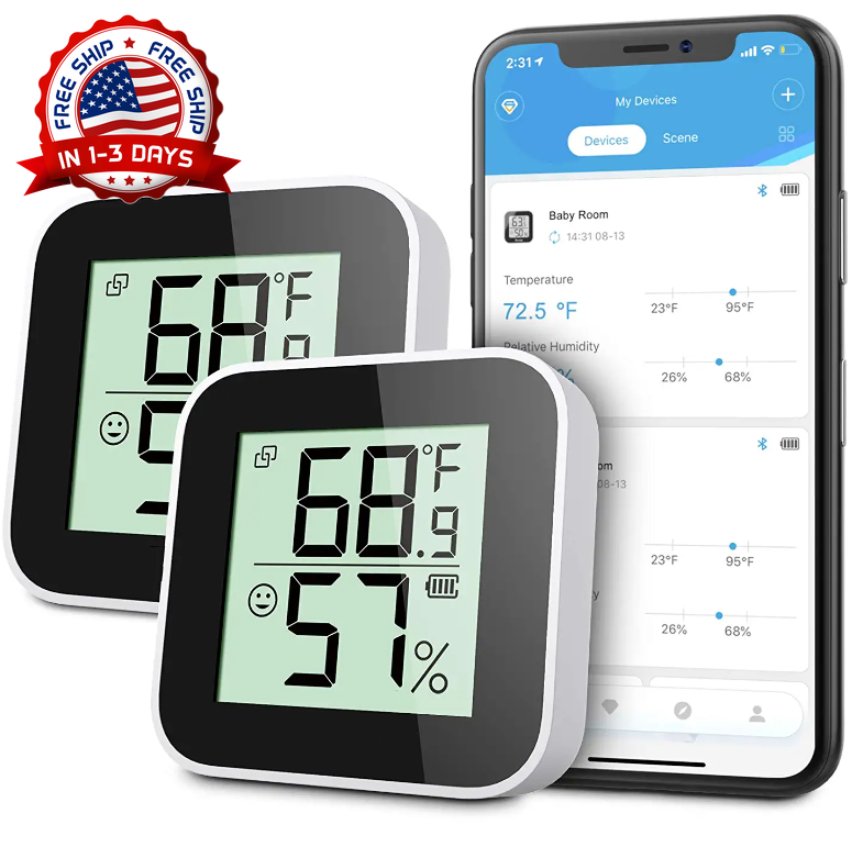 medidor digital de temperatura y humedad para ambiente ambiental termómetro 2PCS