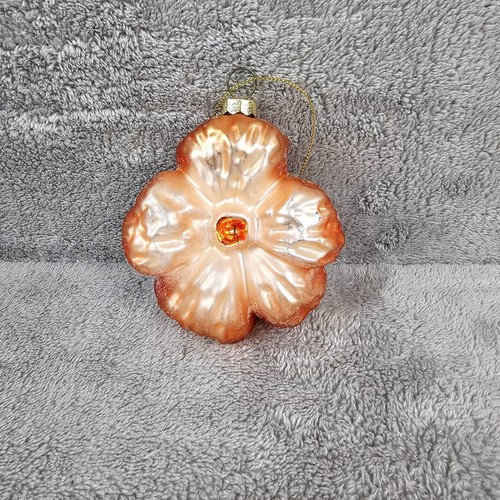 Glass Christmas Ornament Flower with Bee enamel metal and crystal stones - Picture 2 of 12