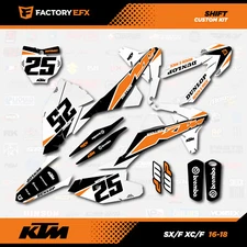 White Orange Shift Graphics Kit fits KTM 16-18 SX SXF XC XCF 125 200 250 300 450