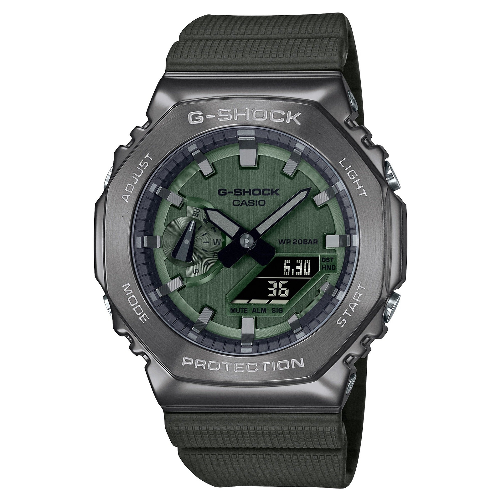 Orologio CASIO G-SHOCK GM-2100B-3AER Silicone Verde Sub 200mt