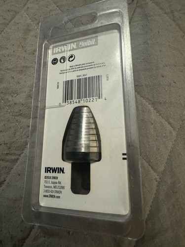 UNIBIT # 21 STEP DRILL 3/4 -Thru 1-3/8-Inch by 1/2-Inch Shank IRWIN 15221 USA - Picture 2 of 2