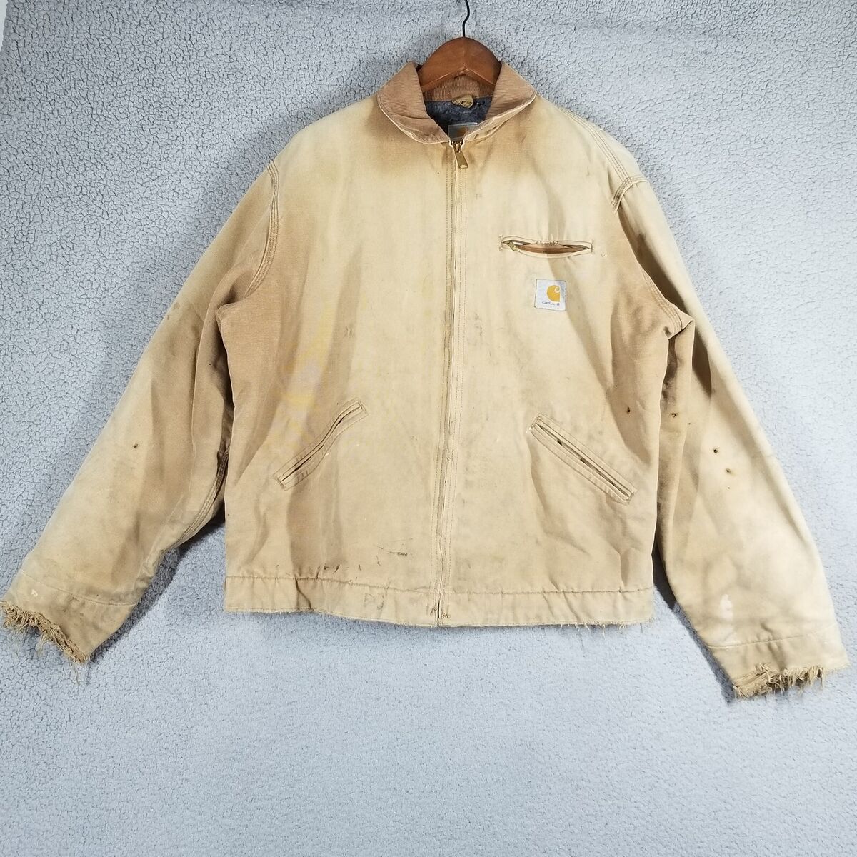 Vintage Carhartt J01 BRN 46 Tall Detroit Jacket Destroyed Vintage Carhartt J01 BRN 46 Tall Detroit Jacket Destroyed