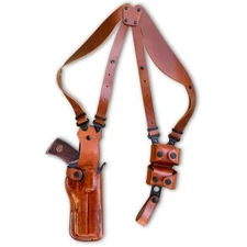 Leather Shoulder Holster Fits, Chiappa Rhino 50DS 357 Mag/9mm 5'' Barrel #1265#