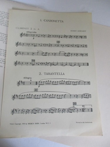 Rimsky Korsakov Canzonetta Tarantella for 2 Clarinets Sheet Music - Picture 4 of 4