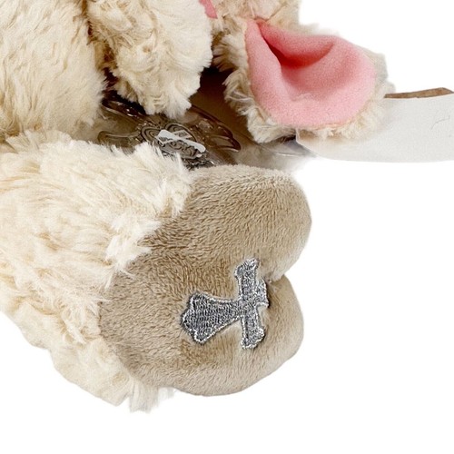 Ganz Serenity Lamb Plush Crib Cross & Prayer Tag 11" Cream & Pink Easter Baptism - Picture 5 of 11