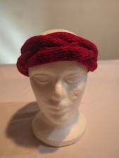 Womans Red Blend Knit Headband Hair Accessory Handmade Fashion Casual Daily