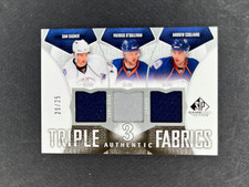 2009-10 SP GAME USED HOCKEY GAGNER/O'SULLIVAN/COGLIANO TRIPLE FABRIC /25 - OILER