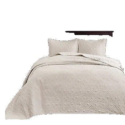 White Embroidered Contemporary Quilts, Bedspreads & Coverlets