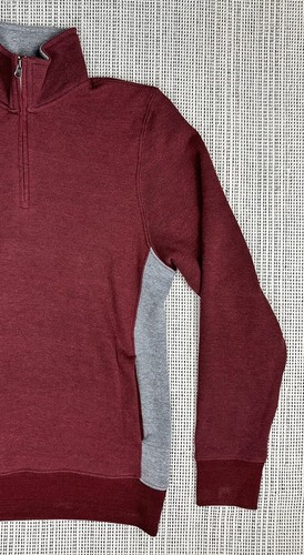 Homage Mens Size Medium Maroon Gray Sweatshirt Pullover 1/4 Zip Long Sleeve Soft - Picture 11 of 19