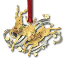 Beacon Design ChemArt Frolicking Reindeer Ornament