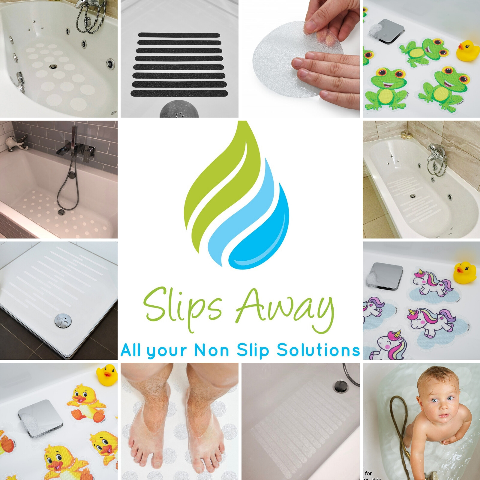 NON SLIP BATH MAT STICKERS,ANTI SKID SAFETY GRIP TAPE FOR SHOWER TRAY