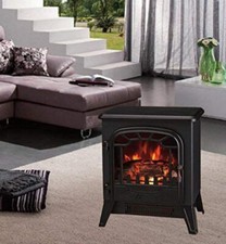 1850W Electric Fireplace Heater Log Burning Effect Stove Black. F+F🚚