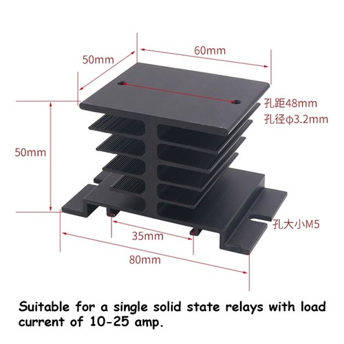 10A 20A -100A Solid State Relay Module SSR DC-DC 3-32V DC to 5-220V DC Heat Sink - Picture 13 of 15