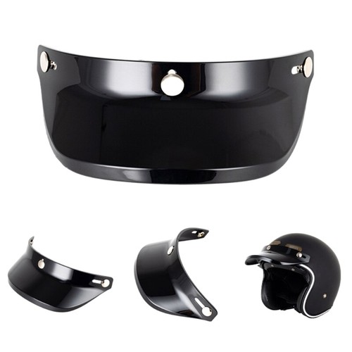 3 Snap Button Visor LensVisor Flip Up Wind Shield for Open Face Motorbike Helmet - Afbeelding 2 van 8