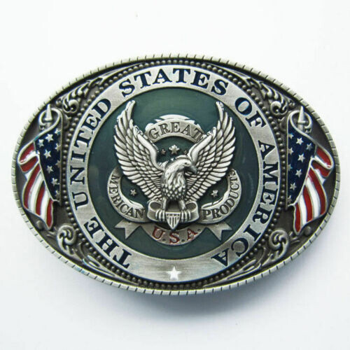 U.S.A. American Flag Eagle Metal Fashion Belt Buckle