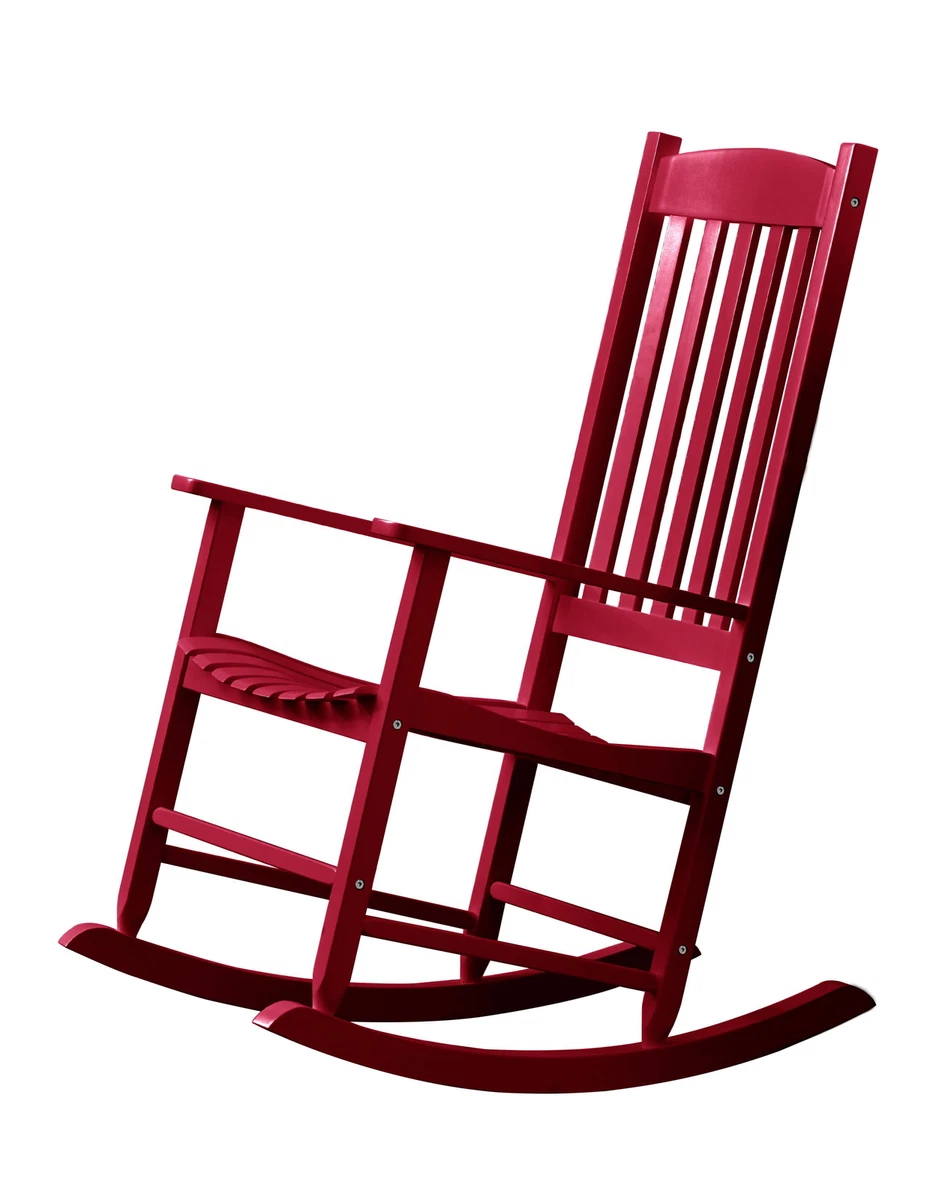 Mainstays Outdoor Wood Porch Rocking Chair Red Color Weather