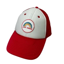 Art Feeds Trucker Hat Cap Red White Rainbow Snapback Adjustable Mesh Back