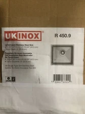 Ukinox R 450.9 Undermount 19 In. Bowl Stainless Steel Sink 18 Gauge w Drain