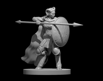 Satyr Hoplite Female Fighter Adventurer NPC 28mm Scale DND D&D Tabletop Mini