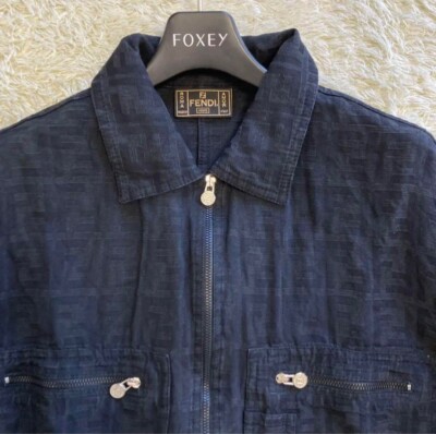 Fendi Zucca Zip-Up Jacket Blouson Black Women's L Size | eBay